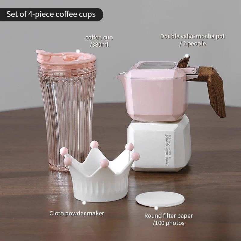Dual Valve Moka Pot – Just Coffee Square Espresso Maker 220V