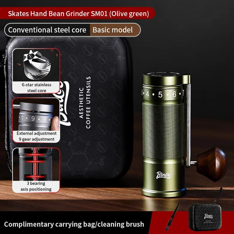 Manual Coffee Grinder – Just Coffee Portable Stainless Steel Burr Mill