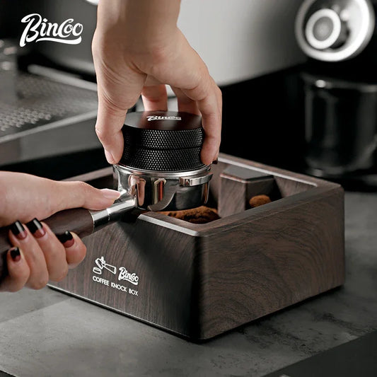 Wood Grain Square Coffee Knock Box – Just Coffee Large Barista Bucket