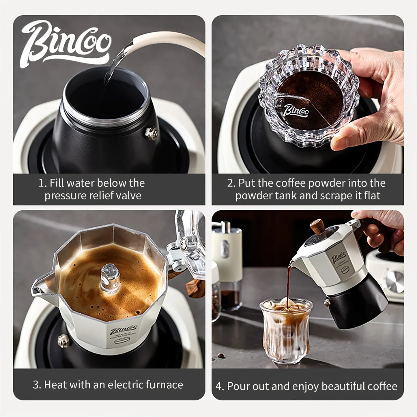 Moka Pot & Heater Kit – Just Coffee Dual Valve Portable Espresso Maker