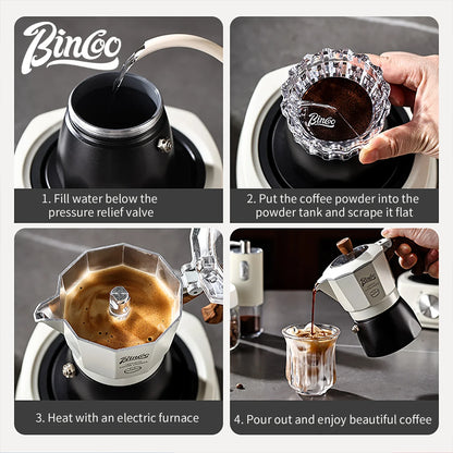 Moka Pot & Heater Kit – Just Coffee Dual Valve Portable Espresso Maker