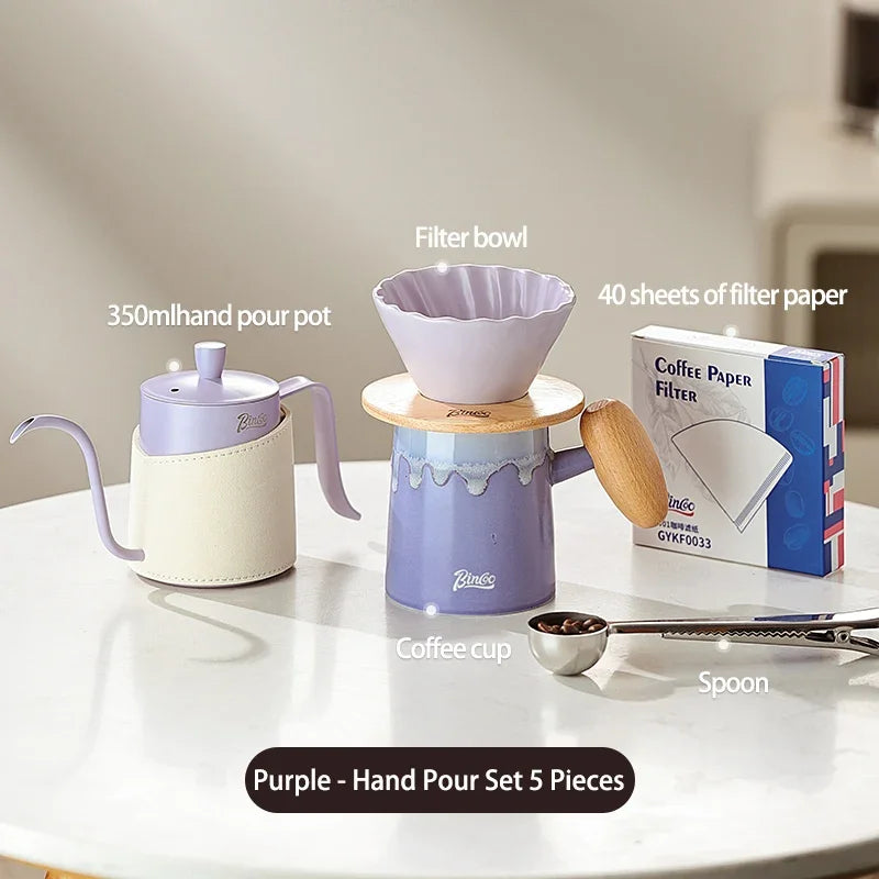 Ceramic Pour Over Coffee Pot Set – Just Coffee Sharing Pot & Filter Cup