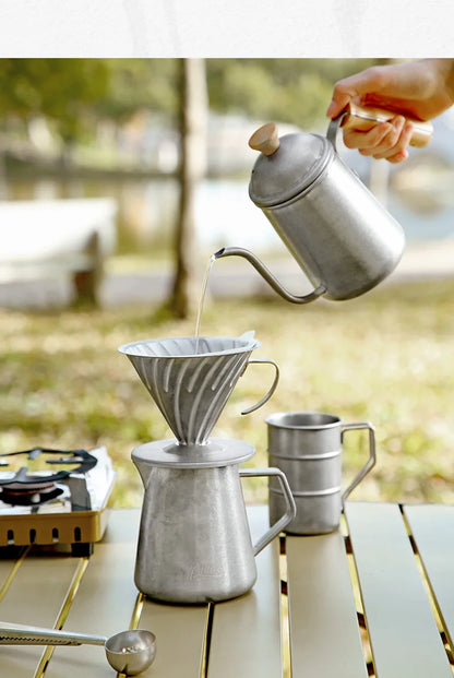 Stainless Steel Pour Over Coffee Dripper – Just Coffee V-Shaped Reusable Filter