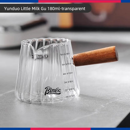 Glass Espresso Measuring Cup with Wood Handle – Just Coffee Barista Edition