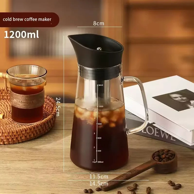 Cold Brew Coffee Maker – Just Coffee Removable Stainless Steel Filter Pitcher