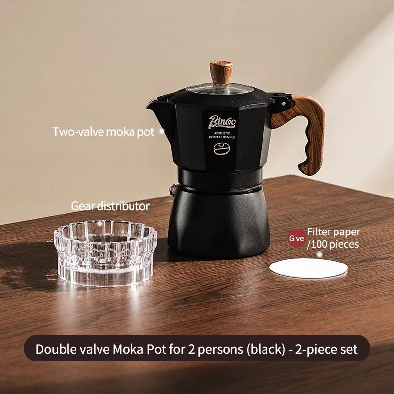 Moka Pot & Heater Kit – Just Coffee Dual Valve Portable Espresso Maker