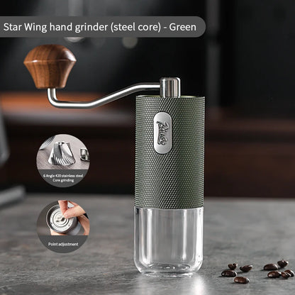 Manual Coffee Grinder – Just Coffee Portable Adjustable Stainless Steel Mill