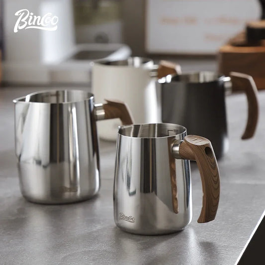 Stainless Steel Latte Milk Jug – Just Coffee Professional Frothing Cup