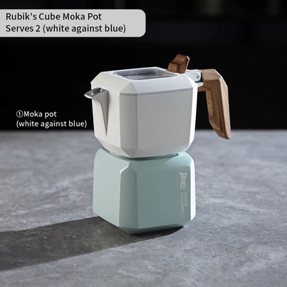 Rubik’s Cube Moka Pot – Just Coffee Red/Green Double Valve Espresso Maker