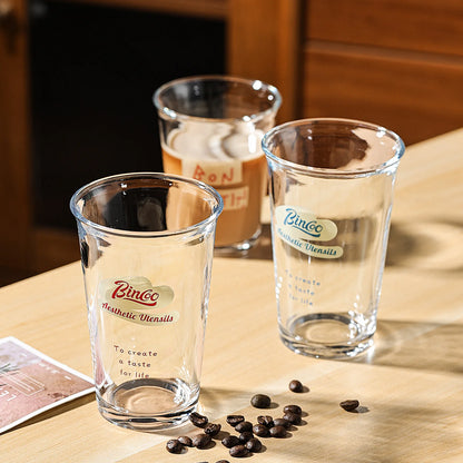 380ml Transparent Glass Coffee Cup – Just Coffee Wide Mouth Edition