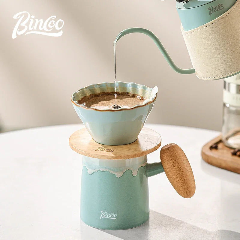 Ceramic Pour Over Coffee Pot Set – Just Coffee Sharing Pot & Filter Cup