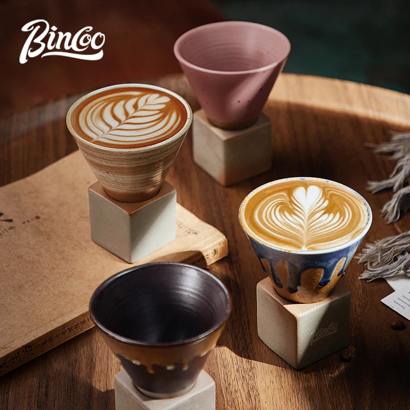 Retro Japanese Ceramic Coffee Cup Set – Just Coffee Art Glaze Edition