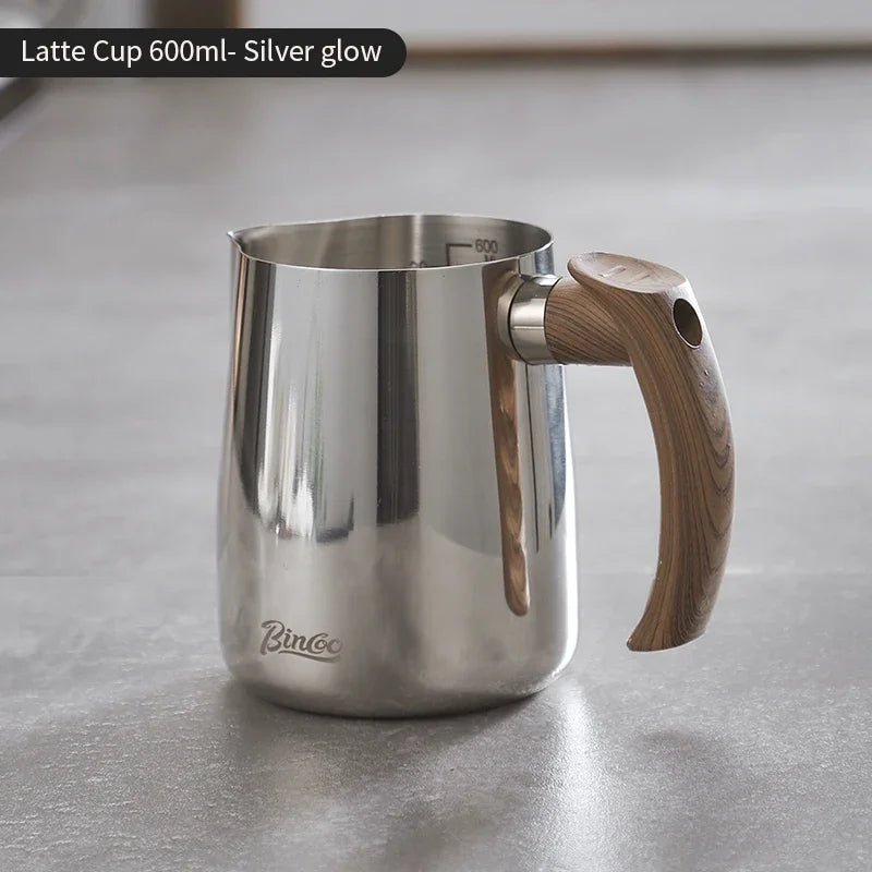 Stainless Steel Latte Milk Jug – Just Coffee Professional Frothing Cup