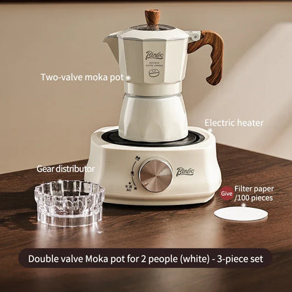 Moka Pot & Heater Kit – Just Coffee Dual Valve Portable Espresso Maker