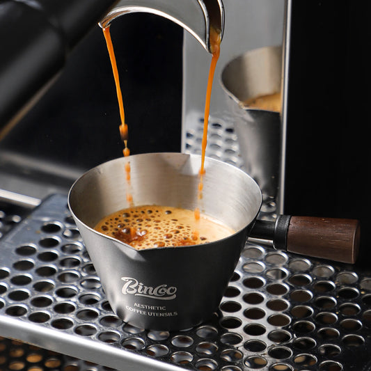 90ml Dual Spout Espresso Measuring Cup – Just Coffee Stainless Steel Edition