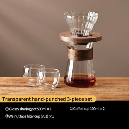 Glass Coffee Sharing Pot Set 500ml – Just Coffee Pour Over Dripper V01