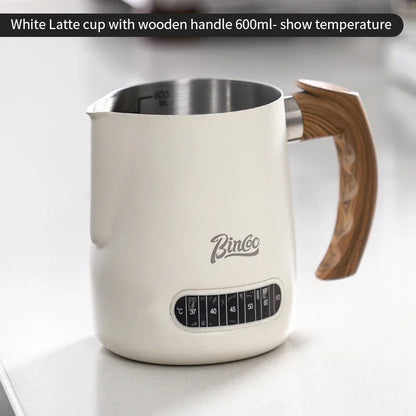 Stainless Steel Latte Art Cup – Just Coffee Temp Display Edition