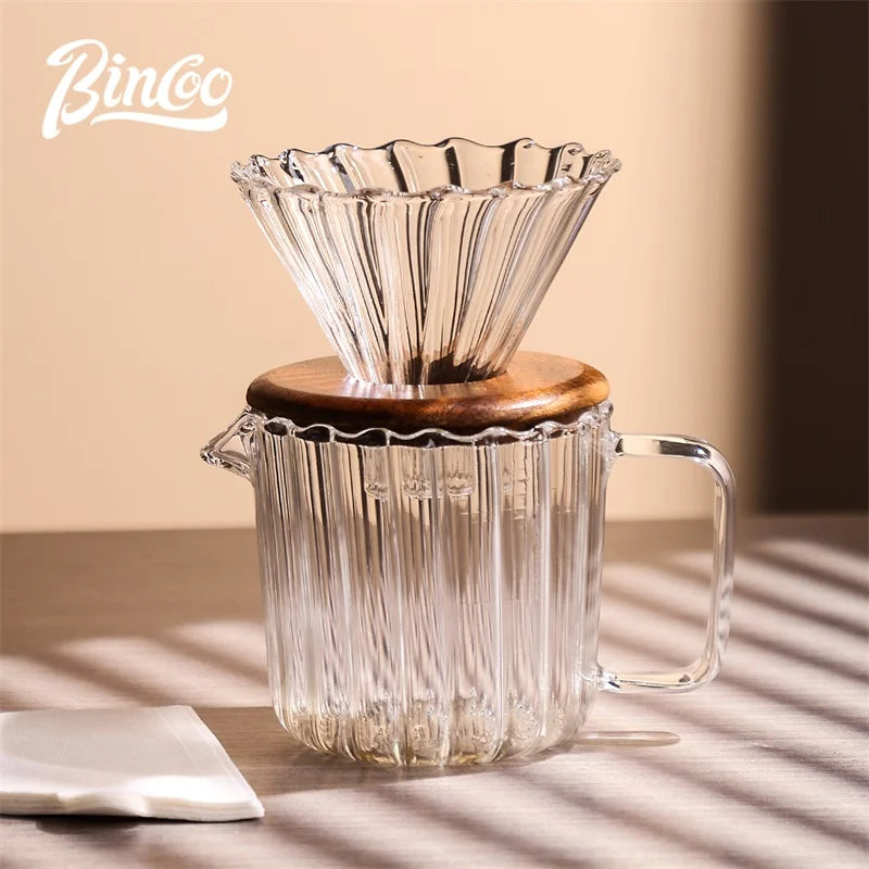 Clear Vertical Sharing Pot Set – Just Coffee Hand Brewed Kit (1–2 Cups)