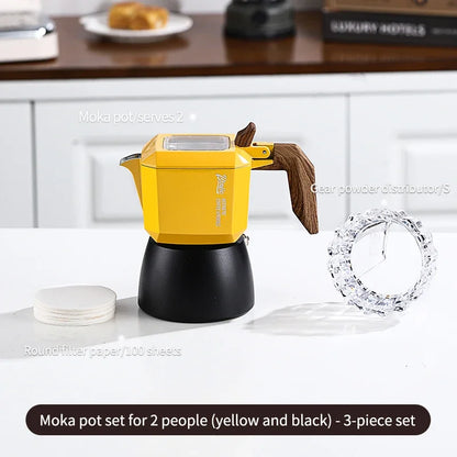 Double Valve Moka Pot 2-Cup – Just Coffee Italian Espresso Set