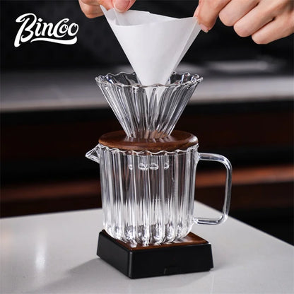 Clear Vertical Sharing Pot Set – Just Coffee Hand Brewed Kit (1–2 Cups)