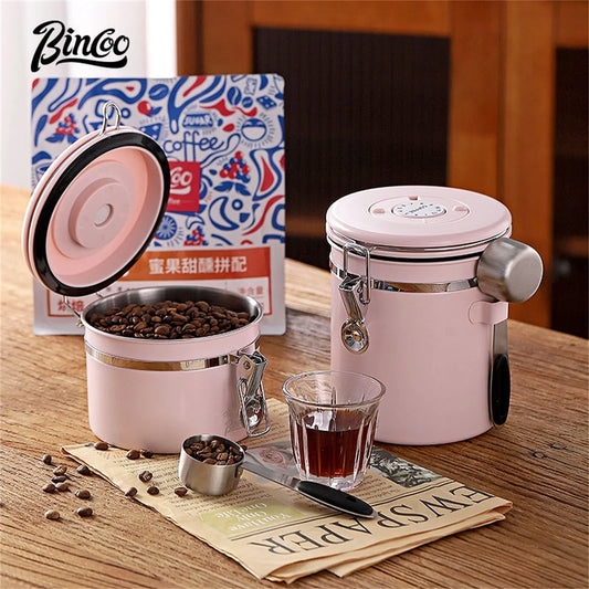 Stainless Steel Coffee Bean Canister – Just Coffee Airtight Storage with Valve