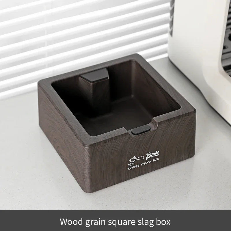 Wood Grain Square Coffee Knock Box – Just Coffee Large Barista Bucket