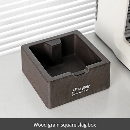 Wood Grain Square Coffee Knock Box – Just Coffee Large Barista Bucket