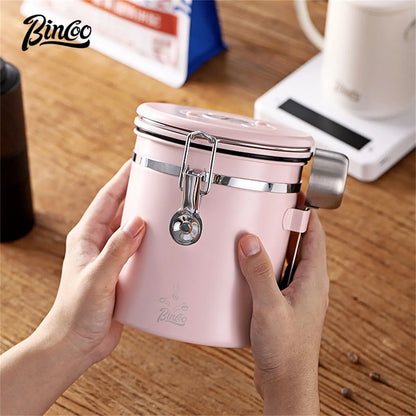 Stainless Steel Coffee Bean Canister – Just Coffee Airtight Storage with Valve