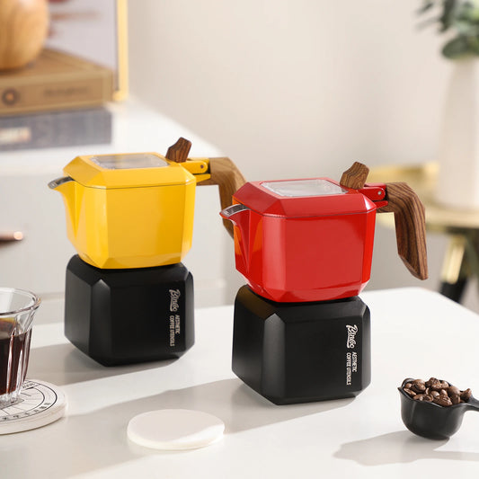 Rubik’s Cube Moka Pot – Just Coffee Red/Green Double Valve Espresso Maker