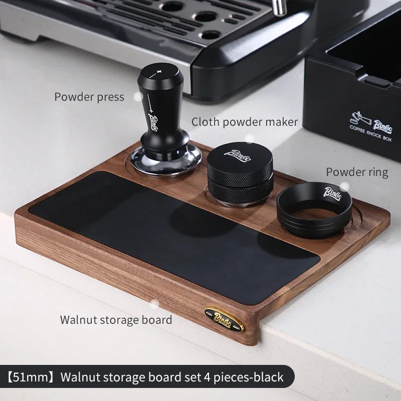 Italian Coffee Tamping Set 51–58mm – Just Coffee Walnut Barista Station