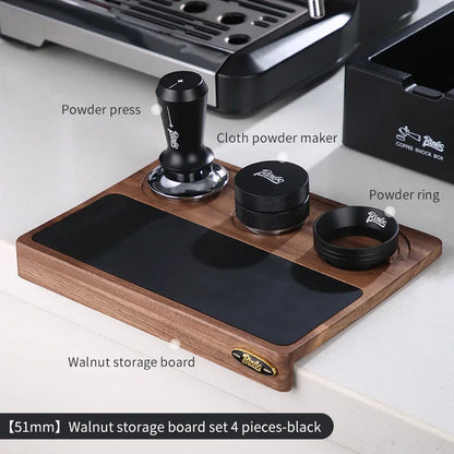 Italian Coffee Tamping Set 51–58mm – Just Coffee Walnut Barista Station