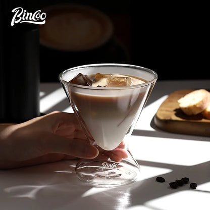 Hourglass Double Wall Glass Coffee Cup – Just Coffee Wide Mouth Edition