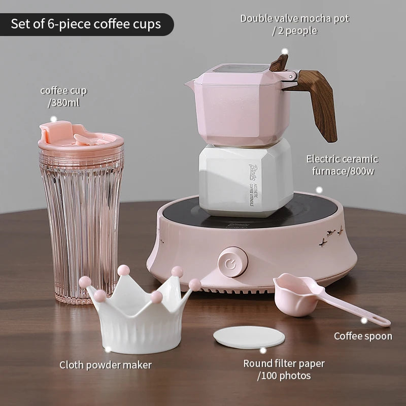 Dual Valve Moka Pot – Just Coffee Square Espresso Maker 220V