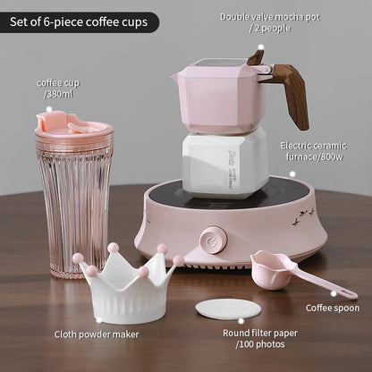 Dual Valve Moka Pot – Just Coffee Square Espresso Maker 220V