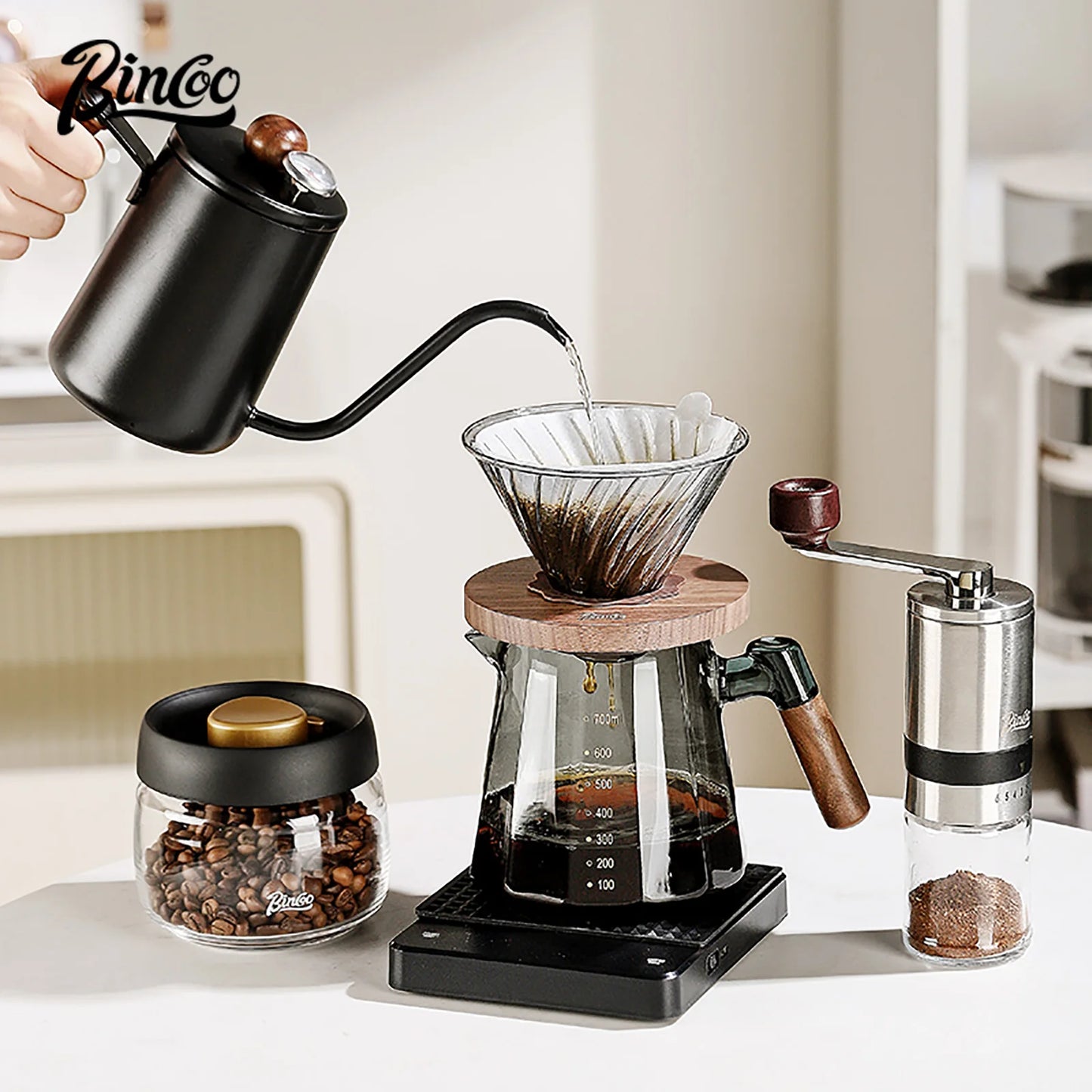 Pour Over Coffee Maker Set 800ml – Just Coffee Glass Carafe & Filter