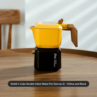 Rubik’s Cube Moka Pot – Just Coffee Red/Green Double Valve Espresso Maker