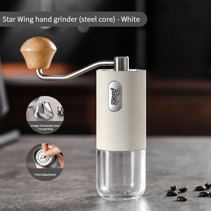 Manual Coffee Grinder – Just Coffee Portable Adjustable Stainless Steel Mill