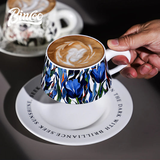 Ceramic Coffee Cup with Saucer 260ml – Just Coffee Latte Art Edition