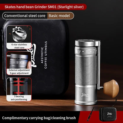 Manual Coffee Grinder – Just Coffee Portable Stainless Steel Burr Mill