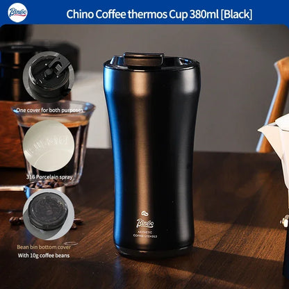 Wood Grain Coffee Tumbler – Just Coffee Ceramic Thermos Edition