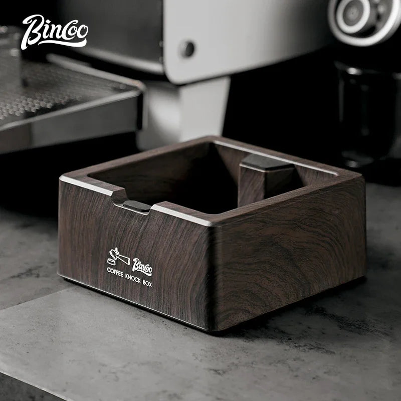 Wood Grain Square Coffee Knock Box – Just Coffee Large Barista Bucket