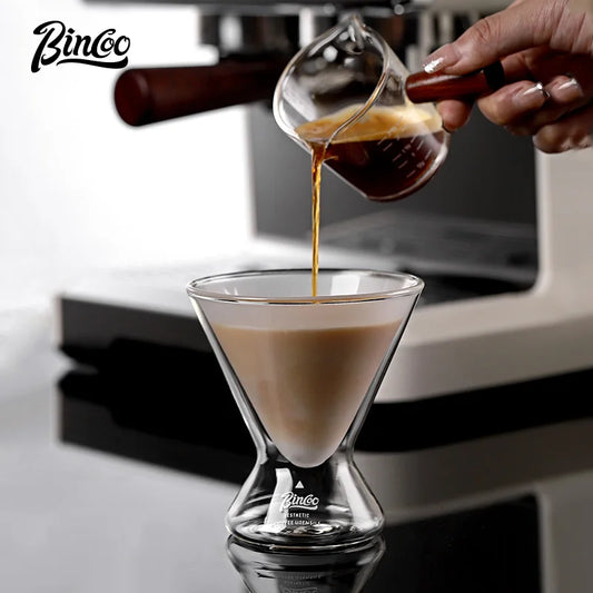 Hourglass Double Wall Glass Coffee Cup – Just Coffee Wide Mouth Edition