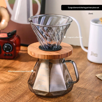 Hand Brew Coffee Maker Set – Just Coffee Sharing Pot & Long Spout Filter Cup