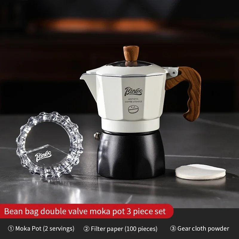 Moka Pot & Heater Kit – Just Coffee Dual Valve Portable Espresso Maker