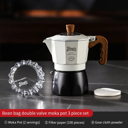 Moka Pot & Heater Kit – Just Coffee Dual Valve Portable Espresso Maker