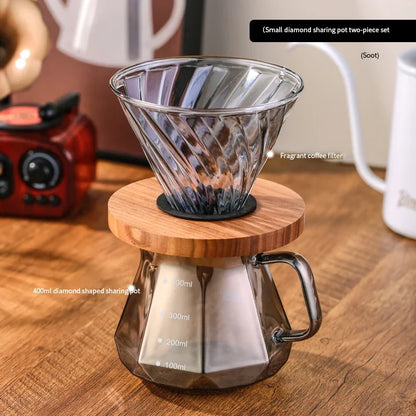 Hand Brew Coffee Maker Set – Just Coffee Sharing Pot & Long Spout Filter Cup