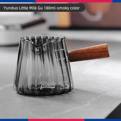 Glass Espresso Measuring Cup with Wood Handle – Just Coffee Barista Edition