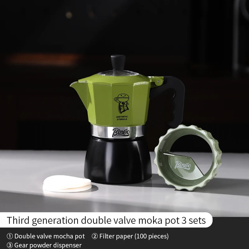 Double Valve Moka Pot Set – Just Coffee Electric Italian Espresso Maker 220V