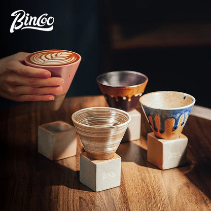 Retro Japanese Ceramic Coffee Cup Set – Just Coffee Art Glaze Edition