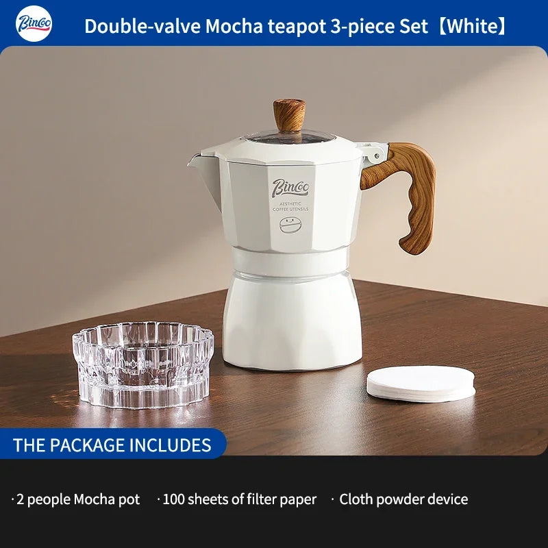 Dual Valve Moka Pot – Just Coffee Italian Espresso Maker 220V Set